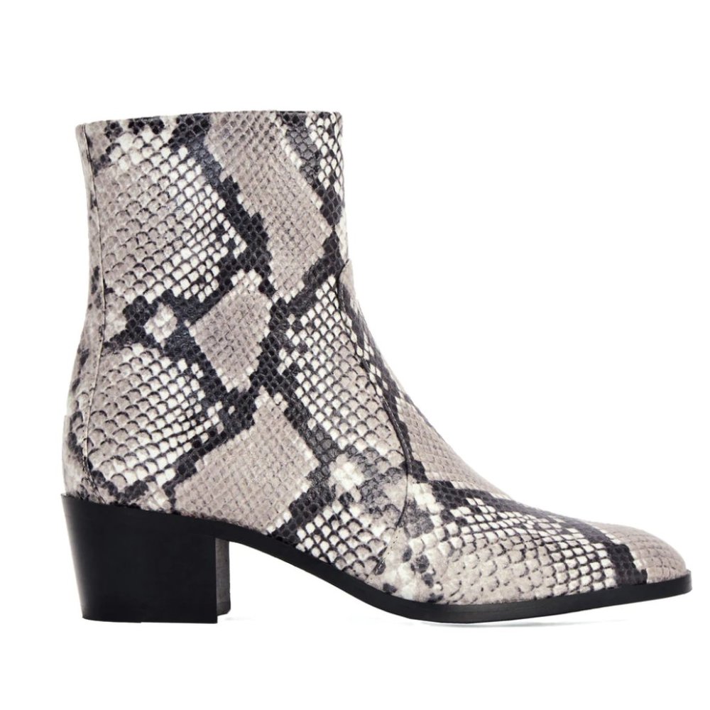 AERA leather ankle boots - vegan animal print shoes